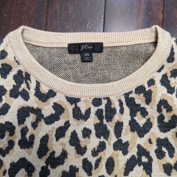 J.Crew 100% Merino Wool Animal Print Sweater - Picture 2 of 5
